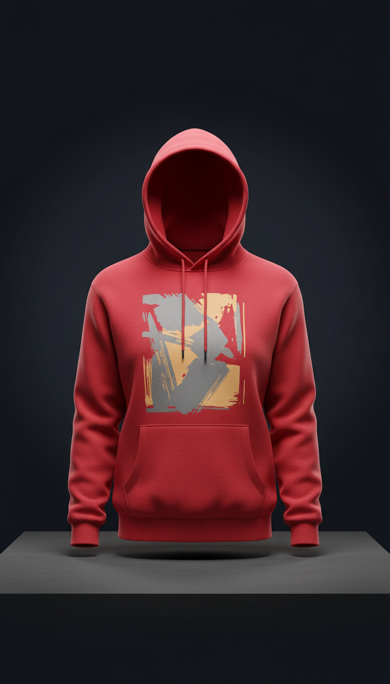 Graphic Hoodie in Signal Red